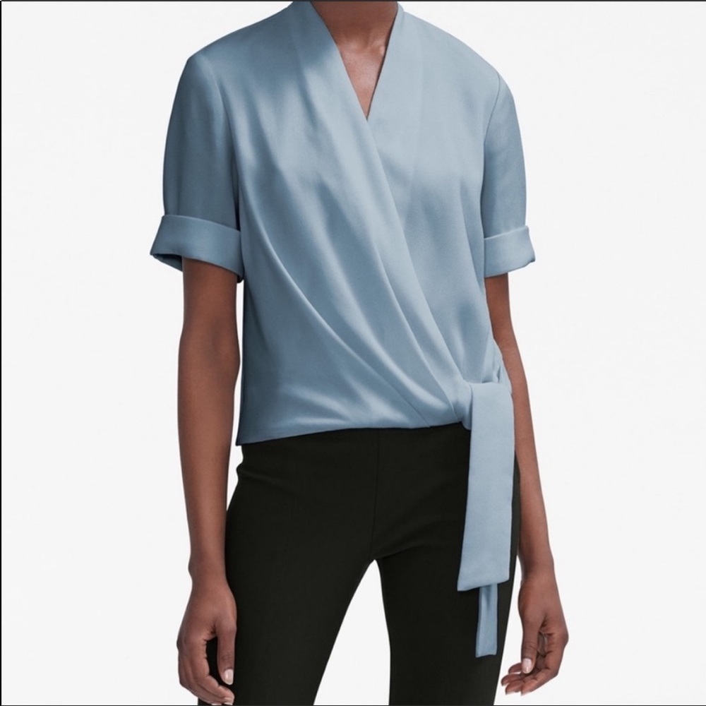 MM Lafleur Rakin Waterfall Steel Blue Blouse